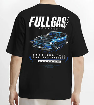 Black T-shirt worn by a male model, back view, featuring BMW E36 rs racing drift motorsport jdm euro tuner street retro graphic.