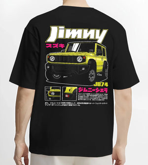 Black T-shirt worn by a male model, back view, featuring Suzuki japanese racing street performance motorsport automotive graphic.