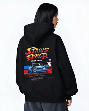 Black hoodie worn by a female model, back view, featuring Lexus racing drift tuner street enthusiast performance motorsport graphic.