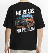 Black T-shirt worn by a male model, back view, featuring street racing performance motorsport automotive enthusiast power nrnp.