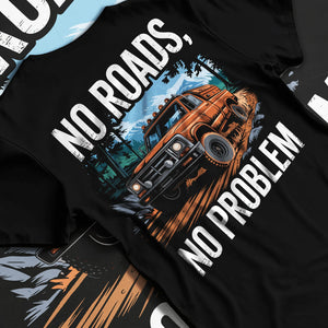 Black T-shirt laid flat with natural fabric folds, featuring street racing performance motorsport automotive enthusiast nrnp.