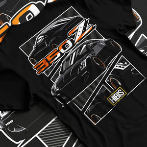 Black T-shirt laid flat with natural fabric folds, featuring Nissan Silvia rs turbo racing drift motorsport jdm japanese graphic.