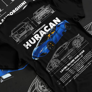 Black T-shirt laid flat with natural fabric folds, featuring SKYLINE racing street performance motorsport automotive graphic.