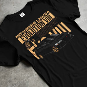 Black T-shirt laid flat with natural fabric folds, featuring street retro racing performance motorsport automotive miami4.
