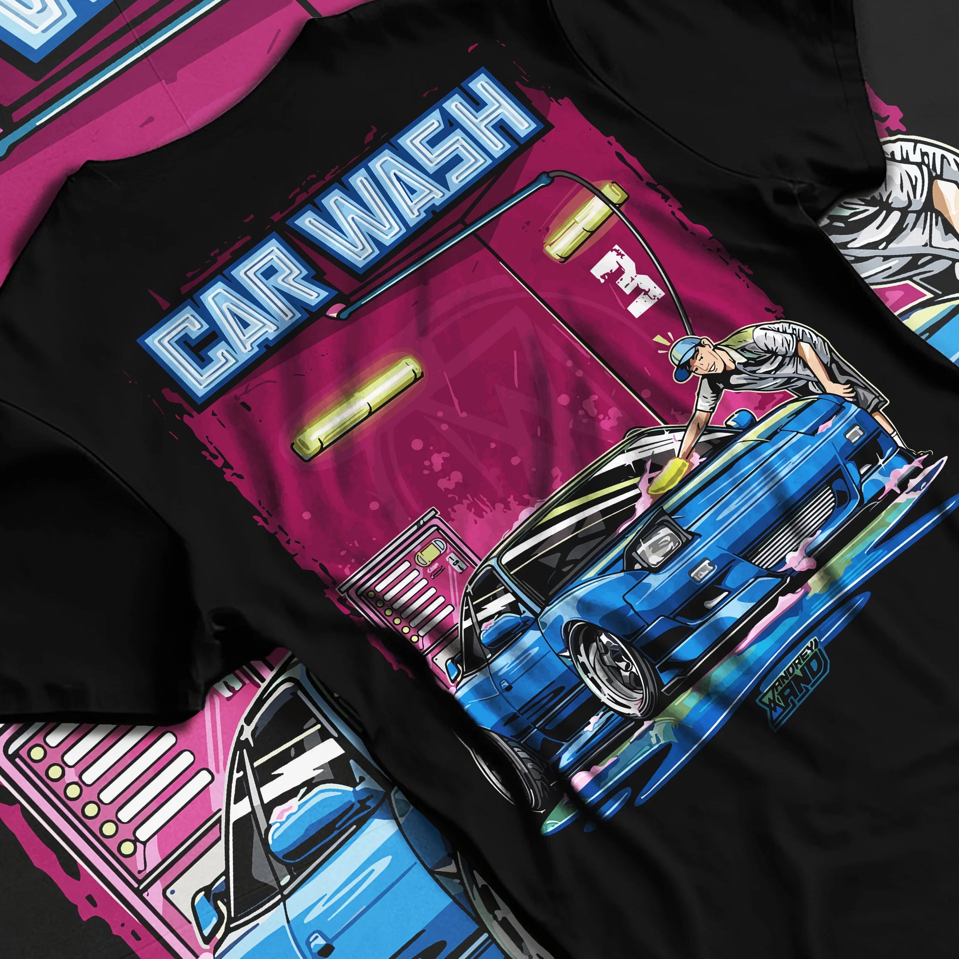 Black T-shirt laid flat with natural fabric folds, featuring Nissan Silvia S15 silvia turbo drift jdm street legend nis68.