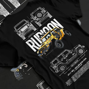 Black T-shirt laid flat with natural fabric folds, featuring rs turbo racing drift rally motorsport tuner street classic graphic.